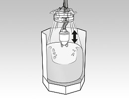 Oscillatiing system for suction head for Oktomat® big bag and octabin discharging stations