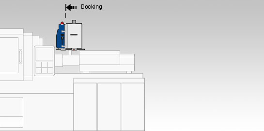 Drying container is docked to docking plate with dryer control